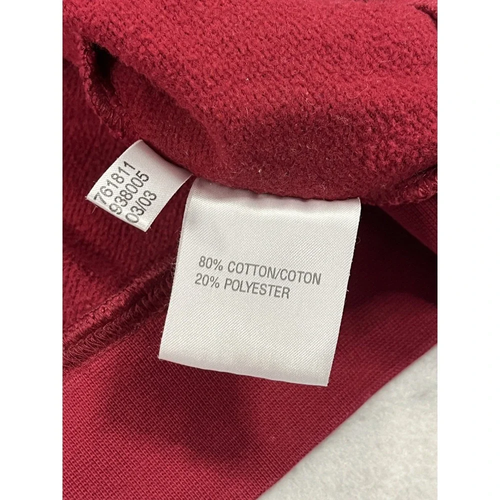 Y2K Adidas Sweatshirt Mens‎ XL Red Crew Neck Logo Fleece Lined Cotton Pullover